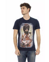 Short Sleeve T-shirt with Round Neck and Front Print S Men