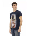 Short Sleeve T-shirt with Round Neck and Front Print 2XL Men