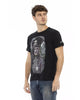 Short Sleeve Round Neck T-shirt with Front Print L Men