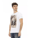 Short Sleeve T-shirt with Round Neck and Front Print L Men