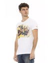 Short Sleeve T-shirt with Round Neck and Front Print 3XL Men