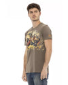 Short Sleeve T-shirt with Round Neck - Front Print L Men