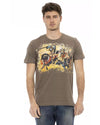 Short Sleeve T-shirt with Round Neck - Front Print XL Men