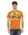 Printed Short Sleeve T-shirt with Round Neck 3XL Men