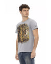 Short Sleeve T-shirt with Round Neck and Front Print S Men