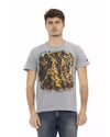 Short Sleeve T-shirt with Round Neck and Front Print XL Men