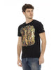 Short Sleeve T-shirt with Round Neck and Front Print L Men