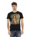 Short Sleeve T-shirt with Round Neck and Front Print M Men