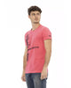 Short Sleeve T-shirt with Round Neck and Front Print M Men