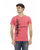 Short Sleeve T-shirt with Round Neck and Front Print 2XL Men