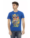 Short Sleeve T-shirt with Round Neck and Front Print S Men