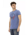 Short Sleeve T-shirt with Round Neck and Front Print M Men