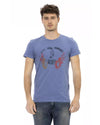 Short Sleeve T-shirt with Round Neck and Front Print XL Men