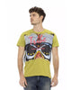 Short Sleeve T-shirt with Round Neck and Front Print 3XL Men