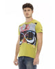 Short Sleeve T-shirt with Round Neck and Front Print 3XL Men