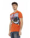 Short Sleeve Round Neck T-shirt with Front Print 3XL Men