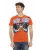 Short Sleeve Round Neck T-shirt with Front Print M Men