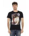 Short Sleeve T-shirt with Round Neck and Front Print L Men