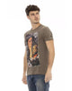 Printed Short Sleeve T-shirt with Round Neck 3XL Men