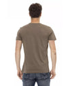 Printed Short Sleeve T-shirt with Round Neck L Men