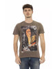 Printed Short Sleeve T-shirt with Round Neck M Men