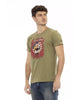 Short Sleeve T-shirt with Round Neck and Front Print XL Men