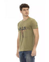 Short Sleeve T-shirt with Round Neck and Front Print 3XL Men