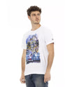 Front Print Short Sleeve T-shirt with Round Neck 3XL Men