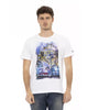 Front Print Short Sleeve T-shirt with Round Neck M Men