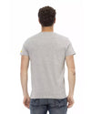 Short Sleeve T-shirt with Round Neck and Front Print L Men