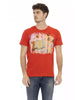 Front Print Short Sleeve T-shirt with Round Neck 2XL Men