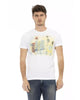 Short Sleeve T-shirt with Round Neck and Front Print XL Men