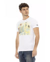 Short Sleeve T-shirt with Round Neck and Front Print XL Men