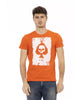 Short Sleeve T-shirt with Round Neck and Front Print L Men