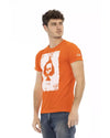 Short Sleeve T-shirt with Round Neck and Front Print L Men