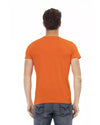 Short Sleeve T-shirt with Round Neck and Front Print L Men