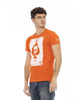 Short Sleeve T-shirt with Round Neck and Front Print XL Men