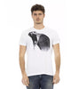 Short Sleeve Round Neck T-Shirt with Front Print 2XL Men