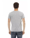 Round Neck Short Sleeve T-shirt with Front Print L Men