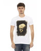 Short Sleeve Round Neck T-shirt with Front Print M Men