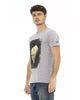 Short Sleeve T-shirt With Round Neck. Front Print. L Men