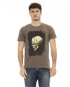 Short Sleeve Round Neck T-shirt with Front Print 3XL Men