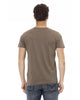 Short Sleeve Round Neck T-shirt with Front Print XL Men