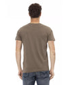 Short Sleeve Round Neck T-shirt with Front Print 2XL Men