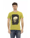 Short Sleeve Round Neck T-shirt with Front Print L Men