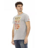 Printed Round Neck Short Sleeve T-shirt L Men