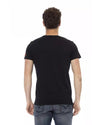 Front Print Short Sleeve T-shirt with Round Neck M Men