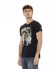 Short Sleeve T-shirt with Round Neck and Front Print M Men