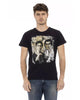 Short Sleeve T-shirt with Round Neck and Front Print XL Men