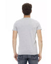 Short Sleeve V-Neck T-Shirt with Front Print M Men